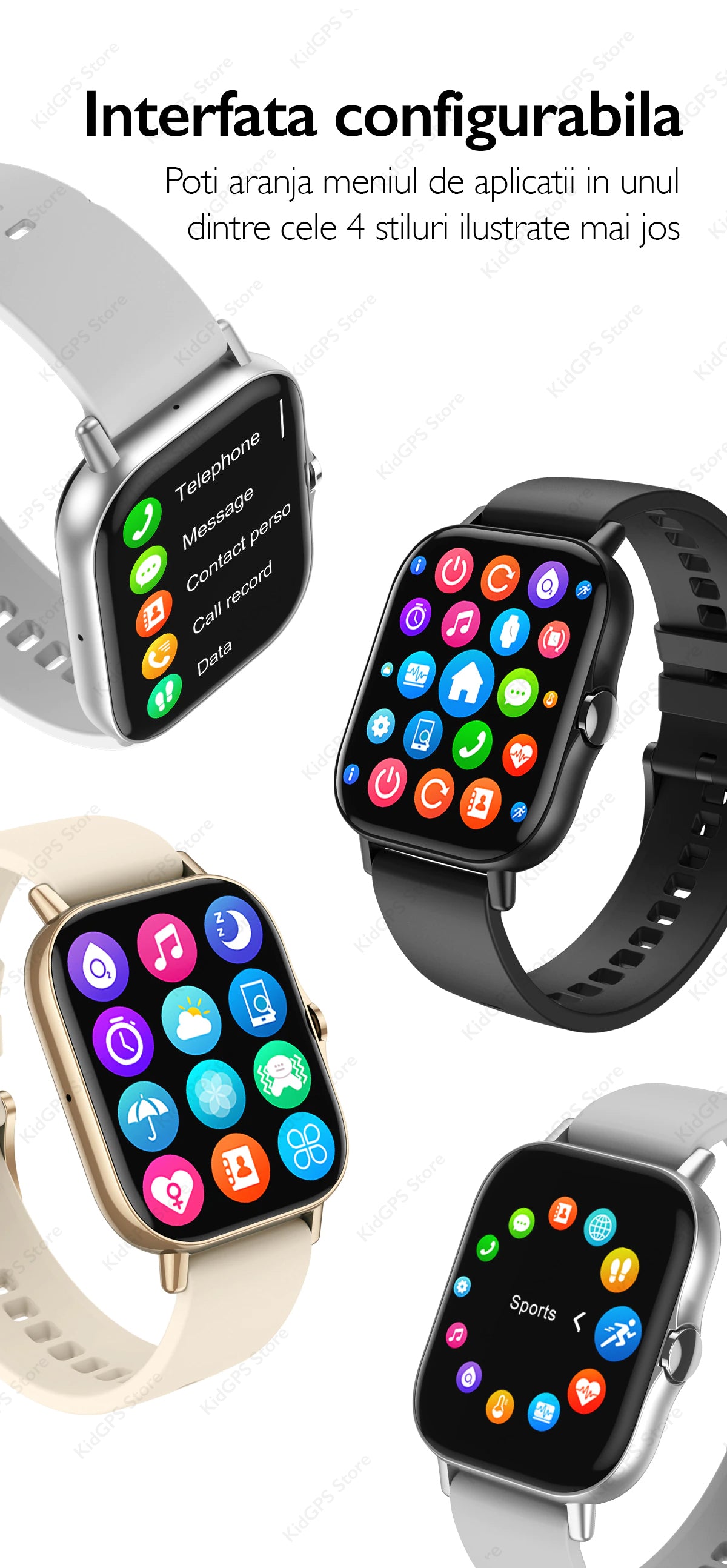 Ceas smartwatch femei TechON DT94 Plus+, Auriu Ceas smartwatch femei TechON DT94 Plus+, Auriu